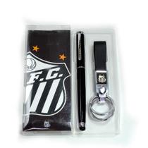 Jogo Caneta Touchscreen De Metal Com Chaveiro - Santos