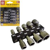 Jogo canhao / soquete sextavado com 9 pecas 5 / 6 / 7 / 8 / 9 / 10 / 11 / 12 / 13mm - SQ COMERCIO Jogo canhao / soquete sextavado com 9 pecas 5 / 6 / 7 / 8 / 9 / 10 / 11 / 12 / 13mm - SQ COMERCIO