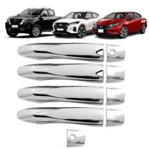 Jogo Capa Aplique Maçaneta Tuning Frontier 2017 2018 2019 2020 2021 2022 2023 2024 Versa 2021 a 2024 Kicks 2016 a 2024 Com 2 Keyless Cromado