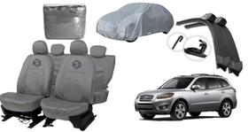 Jogo capa couro cinza + acessório grátis Santa Fe