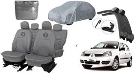 Jogo capa couro cinza Clio 90-2012 + capa externa