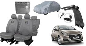 Jogo capa couro HB20 com capa externa protetora