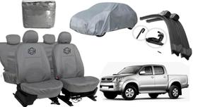Jogo capa couro Hilux + limpador + capa resistente