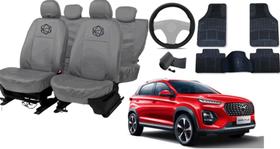 Jogo capa couro Tiggo 3X Plus 21-22 + capa volante + chaveiro