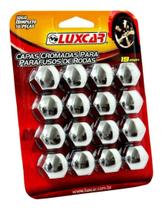 Jogo capa cromada parafuso roda sextavado 19mm luxcar