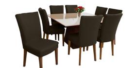 Jogo Capa de Cadeira ALICE 8 LUGARES Tamanho Único Cor 06: Marrom Jogo Capa de Cadeira ALICE 8 LUGARES Tamanho Único Cor 06: Marrom