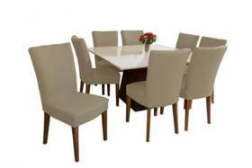 Jogo Capa de Cadeira Bege Para 6 LUGARES