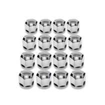 Jogo Capa de Parafuso Roda Lisa 17mm Cromado Universal com 16 Unidades