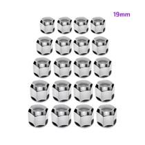Jogo Capa Parafuso Roda Lisa 19mm Tuning Cromada com 20 unidades