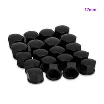 Jogo Capa Parafuso Roda Lisa Preta 17mm Tuning com 20 unidades