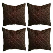 Jogo capas de almofadas kit com 4 sem refil 50 x 50 marrom Jogo capas de almofadas kit com 4 sem refil 50 x 50 marrom