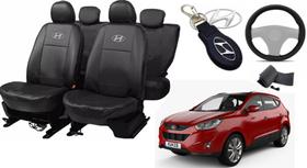 Jogo Capas de Couro Hyundai ix35 2013 + Capa de Volante + Chaveiro Hyundai Jogo Capas de Couro Hyundai ix35 2013 + Capa de Volante + Chaveiro Hyundai
