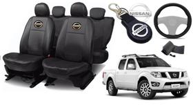 Jogo Capas de Couro Nissan Frontier 2020 + Capa de Volante + Chaveiro Nissan