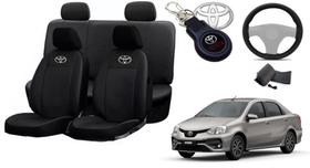 Jogo Capas de Couro Toyota Etios 2020 + Capa de Volante + Chaveiro Toyota