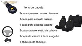 Jogo Capas Tecido Exclusivas para Bancos Celta 2000-2015 + Volante + Chaveiro GM