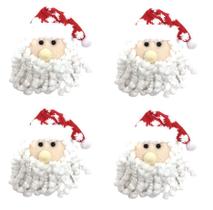 Jogo Carinha Papai Noel Pelúcia Premium 15cm 4 Peças