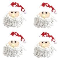 Jogo Carinha Papai Noel Pelúcia Premium 15Cm 4 Unidades