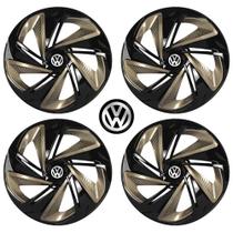 Jogo Carlota Aro 14 Esportiva Dourada Nitro Vw Volkswagen emblema resinado
