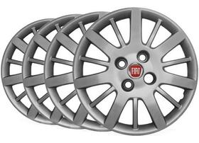 Jogo Carlota Aro 14 Fiat Palio Siena Uno cor prata Jogo Carlota Aro 14 Fiat Palio Siena Uno cor prata