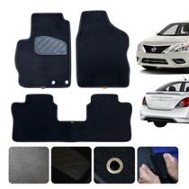 Jogo Carpete para carro Versa Advance 11 12 13 14 15 2016 Sob Medida Personalizado Traseiro Preto