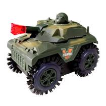 jogo Carrinho Tamque Cambalhota Bate Exército Verde