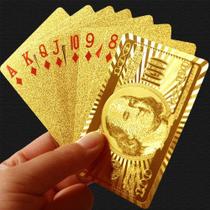 Jogo Carta De Baralho Dourado Dólar Folha De Ouro Com 54 - oem