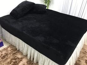 Jogo Casal Lençol 3 PC Flanel Preto Tefem