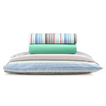 Jogo Casal Percal Unique Misto Santista 180f Santista Rio Azulceleste Geométrico