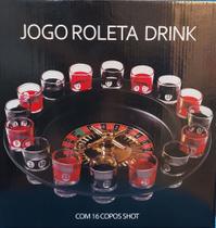 Jogo Cassino Roleta Shot - 16 Copos Bebida Drink Destilado - Brilho De Diamante