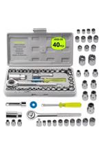 Jogo Catraca Reversível Soquete 40 Pçs + Maleta