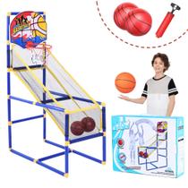 Jogo Cesta De Basquete Infantil Com 2mini Bolas Aro