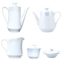 Jogo Chá 5 Peças Arabesco Luxo Metalizada Porcelana Schmidt Jogo Chá 5 Peças Arabesco Luxo Metalizada Porcelana Schmidt