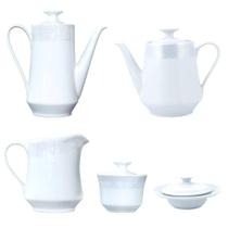 Jogo Chá 5 Peças Arabesco Luxo Metalizada Porcelana Schmidt Jogo Chá 5 Peças Arabesco Luxo Metalizada Porcelana Schmidt