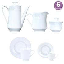 Jogo Chá Café 6 Pessoas Arabesco Porcelana Schmidt 27 Peças Jogo Chá Café 6 Pessoas Arabesco Porcelana Schmidt 27 Peças