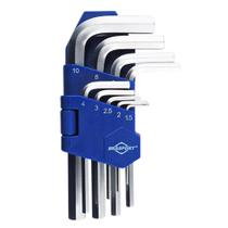 Jogo chave allen 1.5 a 10mm com 9 pcs brasfort
