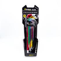 Jogo Chave Allen Titanium Extra Longa Abaulada Color 9 Peças Colorido