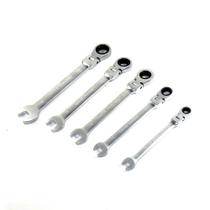 Jogo Chave Boca Combinada Com Catraca Cabeça Móvel 5 Peças Jogo Chave Boca Combinada Com Catraca Cabeça Móvel 5 Peças