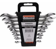 Jogo Chave Boca Fixa Aço Com 8 Peças 6 A 22Mm Starfer