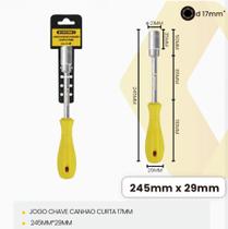 Jogo Chave Canhão Longo Soquete 17MM Cromo Vanádio Profissional