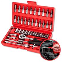 Jogo Chave Catraca Oficina Soquete Ferramentas Completo 1/4 Jogo Chave Catraca Oficina Soquete Ferramentas Completo 1/4