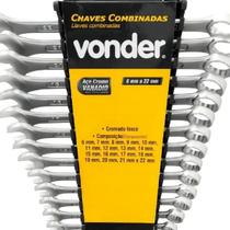 Jogo Chave Combinada 6 A 22 C/ 17 Peças Cromo Vanadio Vonder