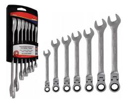 Jogo Chave Combinada Articulada Com Catraca 7 pç Corneta