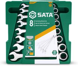 Jogo Chave Combinada C/ Catraca 8 Peças 8 a 19mm Sata ST08008SJ