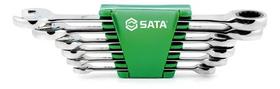 Jogo Chave Combinada Catraca 8 A 19mm 6 Pçs St09033g Sata Verde Jogo Chave Combinada Catraca 8 A 19mm 6 Pçs St09033g Sata Verde