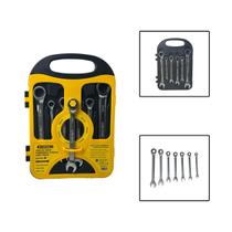 Jogo Chave Combinada Catraca 8 A 19mm 7 Peças Jogo Chave Combinada Catraca 8 A 19mm 7 Peças