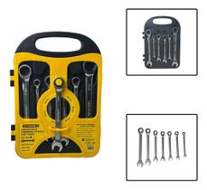 Jogo Chave Combinada Catraca 8 A 19mm 7 Peças Jogo Chave Combinada Catraca 8 A 19mm 7 Peças