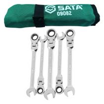 Jogo Chave Combinada Catraca Articulada 10 a 14mm 05 Pc ST09082SJ - SATA Jogo Chave Combinada Catraca Articulada 10 a 14mm 05 Pc ST09082SJ - SATA