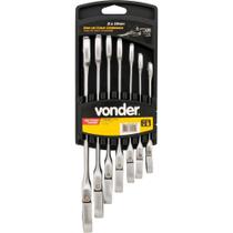 Jogo Chave Combinada Com Catraca Articulada 8-19Mm Cromo Van