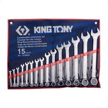 Jogo Chave Combinada King Tony 15 Peças 6 a 32mm Aço Cromo Vanádio Estojo Alta Resistência 1215MR02 Jogo Chave Combinada King Tony 15 Peças 6 a 32mm Aço Cromo Vanádio Estojo Alta Resistência 1215MR02