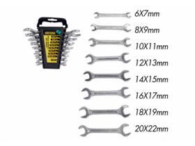 JOGO CHAVE DE BOCA FIXA C/8 PÇS de 6X7 a 20X22 M AR0727
